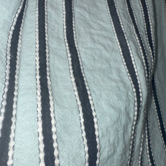 Lane Bryant Coastal Blue Stripe, Ruffle, Sleeveless Top (Size 18...like 2XL) - Picture 3 of 6